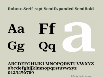 Roboto Serif 72pt SemiExpanded SemiBold Version 1.004图片样张