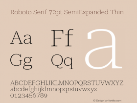 Roboto Serif 72pt SemiExpanded Thin Version 1.004图片样张