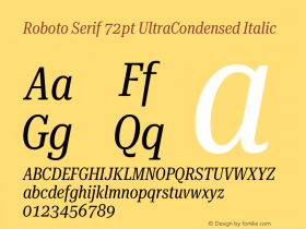 Roboto Serif 72pt UltraCondensed Italic Version 1.004图片样张