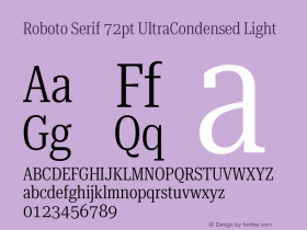 Roboto Serif 72pt UltraCondensed Light Version 1.004图片样张