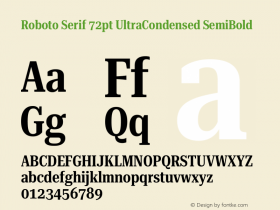 Roboto Serif 72pt UltraCondensed SemiBold Version 1.004图片样张