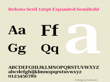 Roboto Serif 120pt Expanded SemiBold Version 1.004图片样张