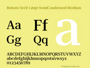 Roboto Serif 120pt SemiCondensed Medium Version 1.004图片样张