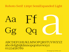 Roboto Serif 120pt SemiExpanded Light Version 1.004图片样张