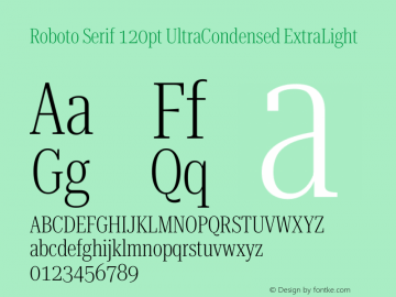 Roboto Serif 120pt UltraCondensed ExtraLight Version 1.004图片样张
