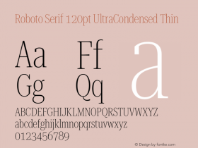 Roboto Serif 120pt UltraCondensed Thin Version 1.004图片样张