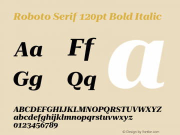 Roboto Serif 120pt Bold Italic Version 1.004图片样张