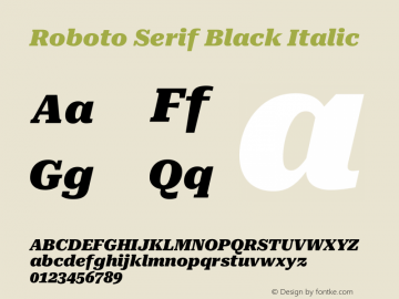 Roboto Serif Black Italic Version 1.004图片样张