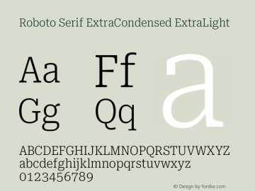 Roboto Serif ExtraCondensed ExtraLight Version 1.004图片样张