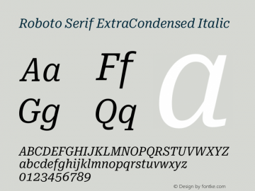 Roboto Serif ExtraCondensed Italic Version 1.004图片样张