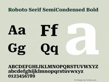 Roboto Serif SemiCondensed Bold Version 1.004图片样张