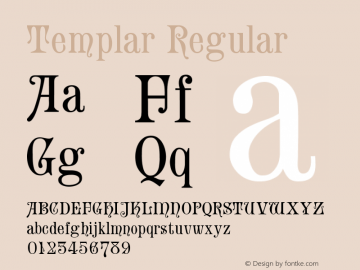 Templar Regular Version 1.00 Font Sample