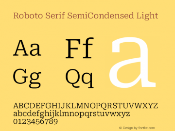 Roboto Serif SemiCondensed Light Version 1.004图片样张