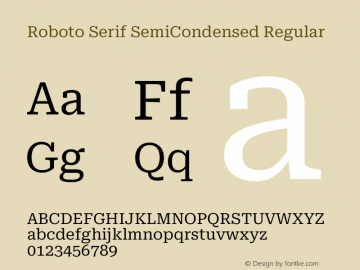 Roboto Serif SemiCondensed Regular Version 1.004图片样张