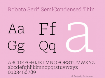 Roboto Serif SemiCondensed Thin Version 1.004图片样张