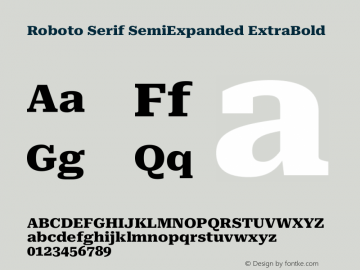 Roboto Serif SemiExpanded ExtraBold Version 1.004图片样张