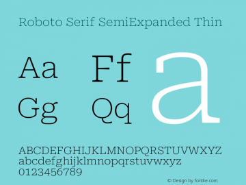 Roboto Serif SemiExpanded Thin Version 1.004图片样张
