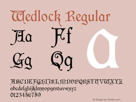 Wedlock Regular Version 1.00 Font Sample