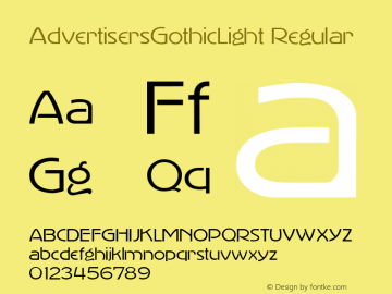 AdvertisersGothicLight字体,