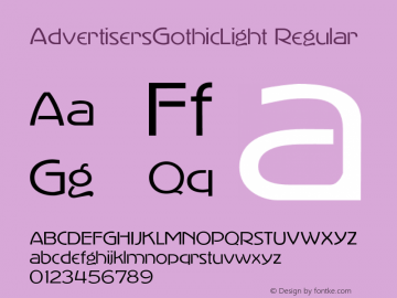 AdvertisersGothicLight Regular 001.000图片样张