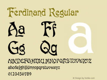 Ferdinand Regular Version 1.00 Font Sample