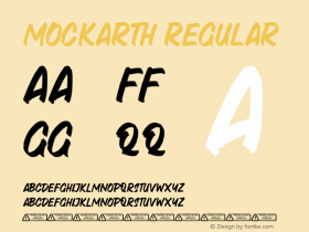 Mockarth Version 1.00;December 30, 2021;FontCreator 12.0.0.2563 64-bit图片样张