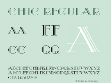 Chic Regular 001.000 Font Sample