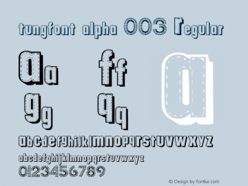 tungfont alpha 003 Regular 1.00; January 1, 2001图片样张