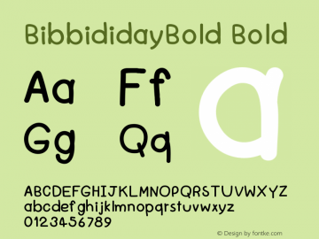 BibbididayBold Version 001.000图片样张