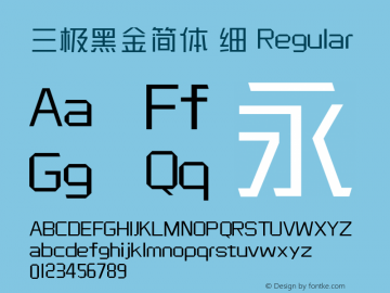 三极黑金简体 细 Regular 图片样张