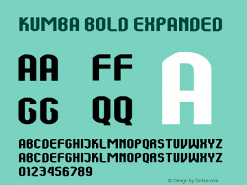 Kumba Bold Expanded Version 1.0; Apr 2020图片样张