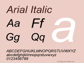 Arial Italic Version 7.01图片样张