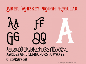 Biker Whiskey Rough Version 1.00;March 14, 2019;FontCreator 11.5.0.2427 64-bit图片样张