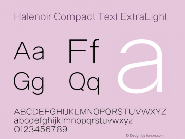 Halenoir Compact Text XLight 1.005图片样张