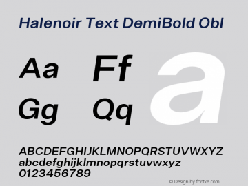 Halenoir Text DemiBold Obl 1.005图片样张