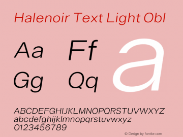 Halenoir Text Light Obl 1.005图片样张