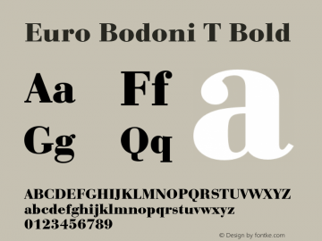 Euro Bodoni T Bold Version 001.005图片样张