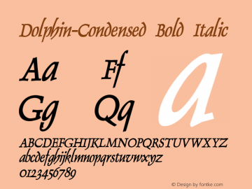 Dolphin-Condensed Bold Italic 1.0/1995: 2.0/2001图片样张