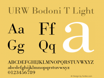 URW Bodoni T Light Wide Version 001.005图片样张