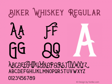 Biker Whiskey Version 1.00;March 14, 2019;FontCreator 11.5.0.2427 64-bit图片样张