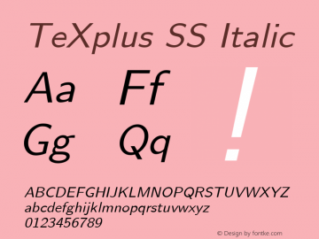 TeXplus SS Italic 1998; 1.0, initial release图片样张