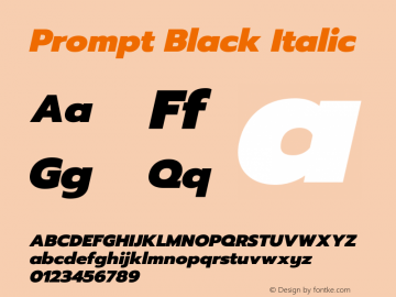 Prompt Black Italic Version 1.000图片样张