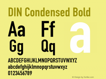 DIN Condensed Bold Version 9.0d2e1图片样张