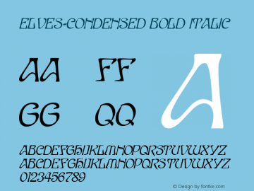 Elves-Condensed Bold Italic 1.0/1995: 2.0/2001图片样张