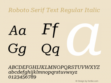 Roboto Serif Text Regular Italic Version 1.001 2019图片样张