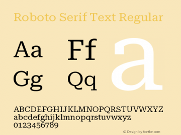 Roboto Serif Text 10 Grade Version 1.001 2019图片样张