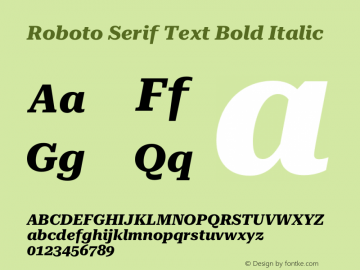 Roboto Serif Text Bold Italic Version 1.001;PS 1.1;hotconv 16.6.54;makeotf.lib2.5.65590图片样张