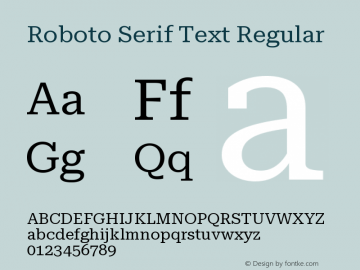 Roboto Serif Text Regular Version 1.001 2018图片样张