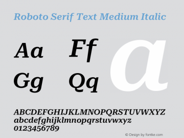 Roboto Serif Text Medium Italic Version 1.001 2018图片样张