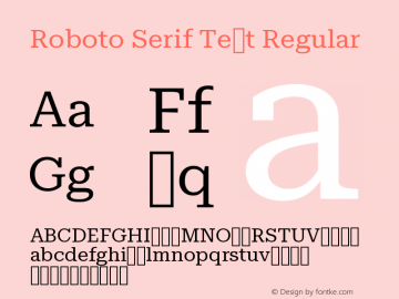 Roboto Serif Text Regular Version 1.001 2018图片样张